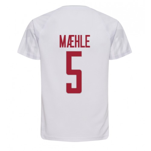 Lacne Muži Futbalové dres Dánsko Joakim Maehle #5 MS 2022 Krátky Rukáv - Preč